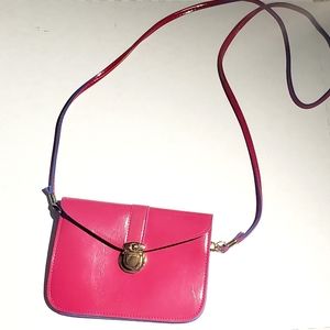 Small Fuchsia and Blue buttery soft crossbody purse